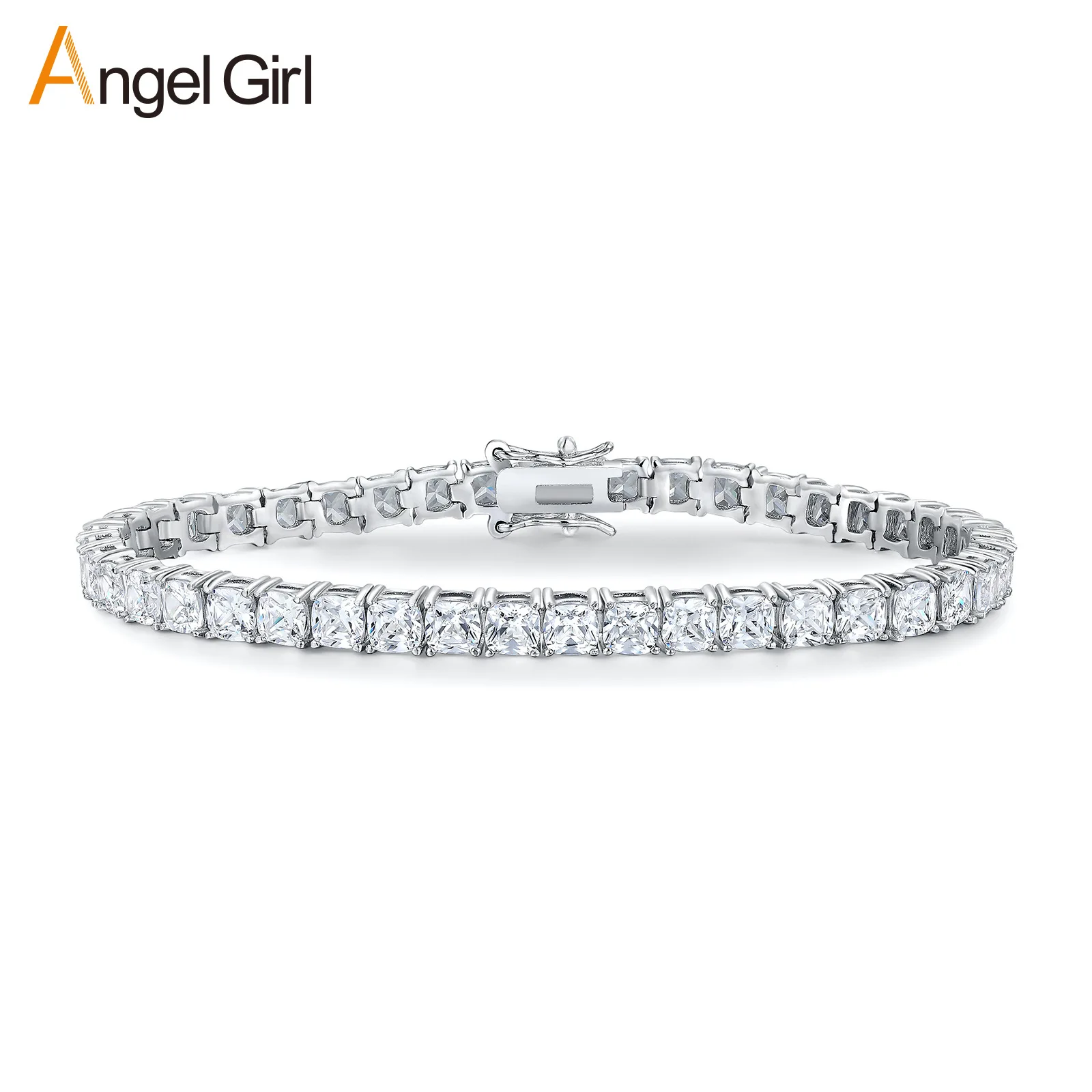 Fashion trend followers, the unisex 4mm Tennis Bracelet features PT950 Platinum base and glittering artificial diamonds