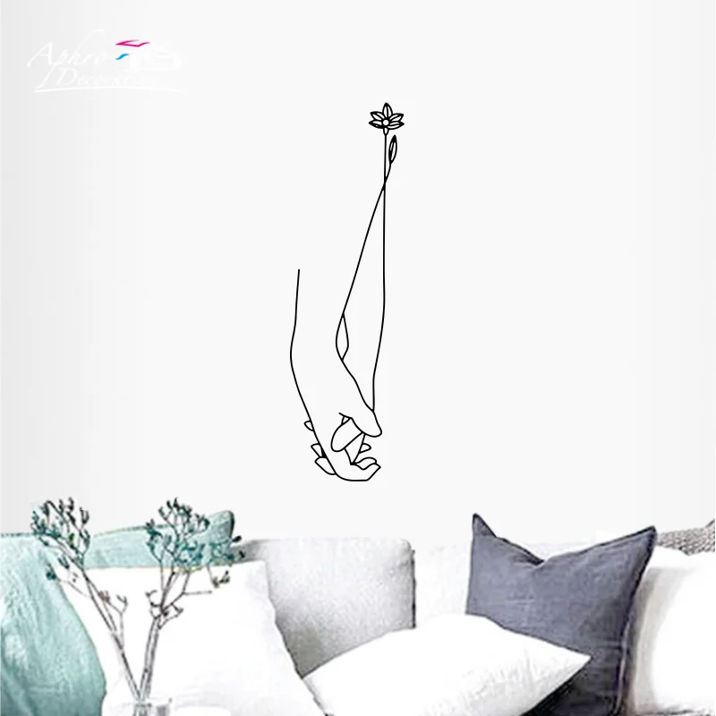 

Creative Lovers Holding Hands Wall Sticker Valentine's Day Wedding Decoration Mural Art Decals Living Room Wallpaper Home Decor