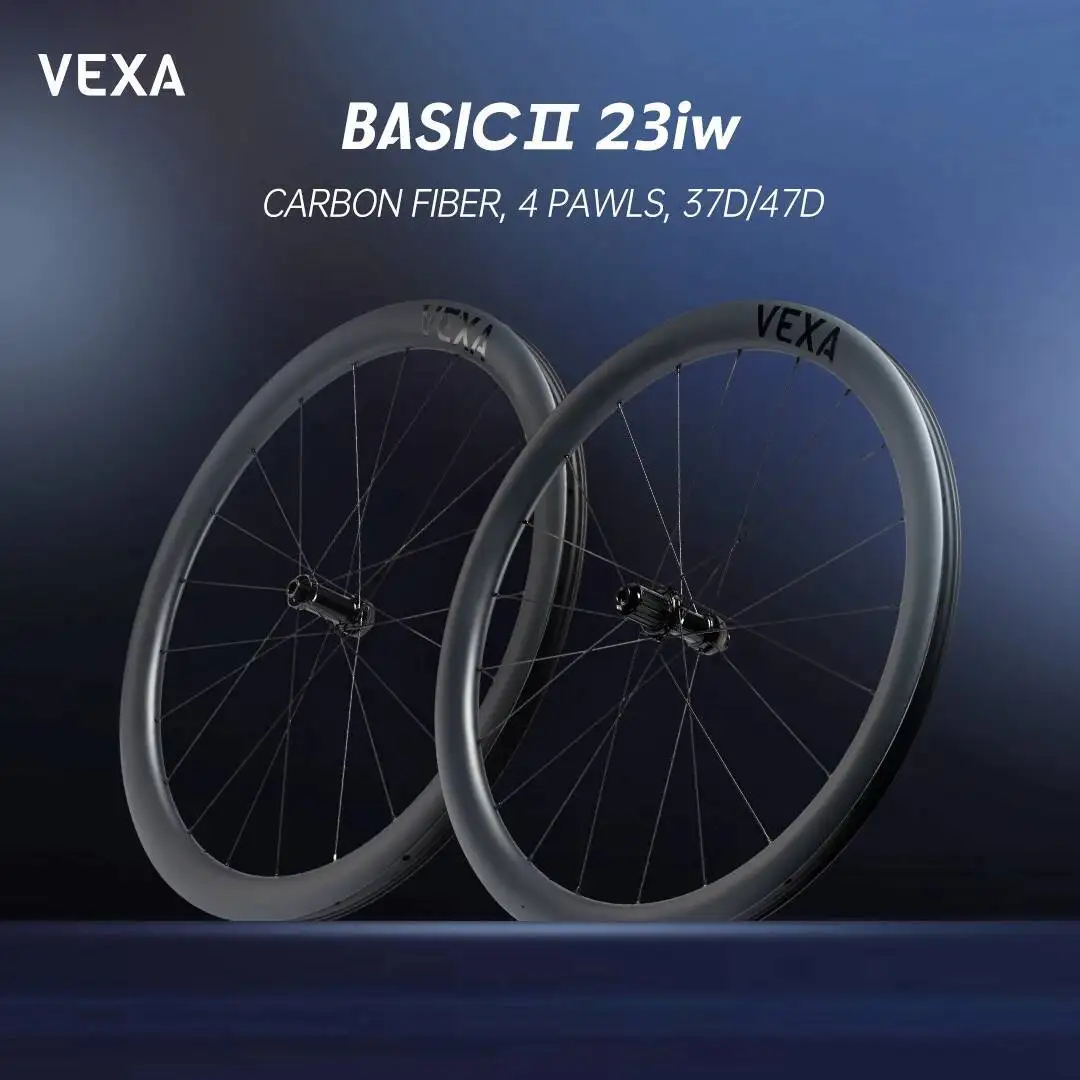 

VEXA Basic II 23IW Disc Road Bicycle 700C 1250g Carbon Fiber Wheelset Tubuless 37/47mm Depth Carbon Wheels Disc Brake