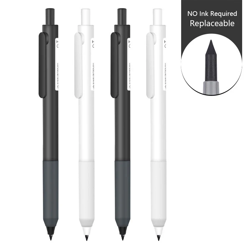 Black White New Unlimited Writing Press Pencil  Inkless Pen Art Sketch Magic Mechanical Pencils Painting School Supplies Kid Gif