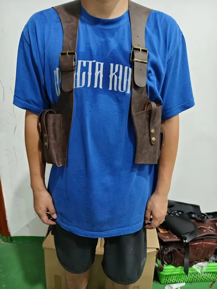 Neue Retro Viking Umhängetasche Pistole Lagerung Tasche Mittelalterlichen männer Halloween Rolle Spielen Zubehör Einstellbare Tragbare Brust Taschen