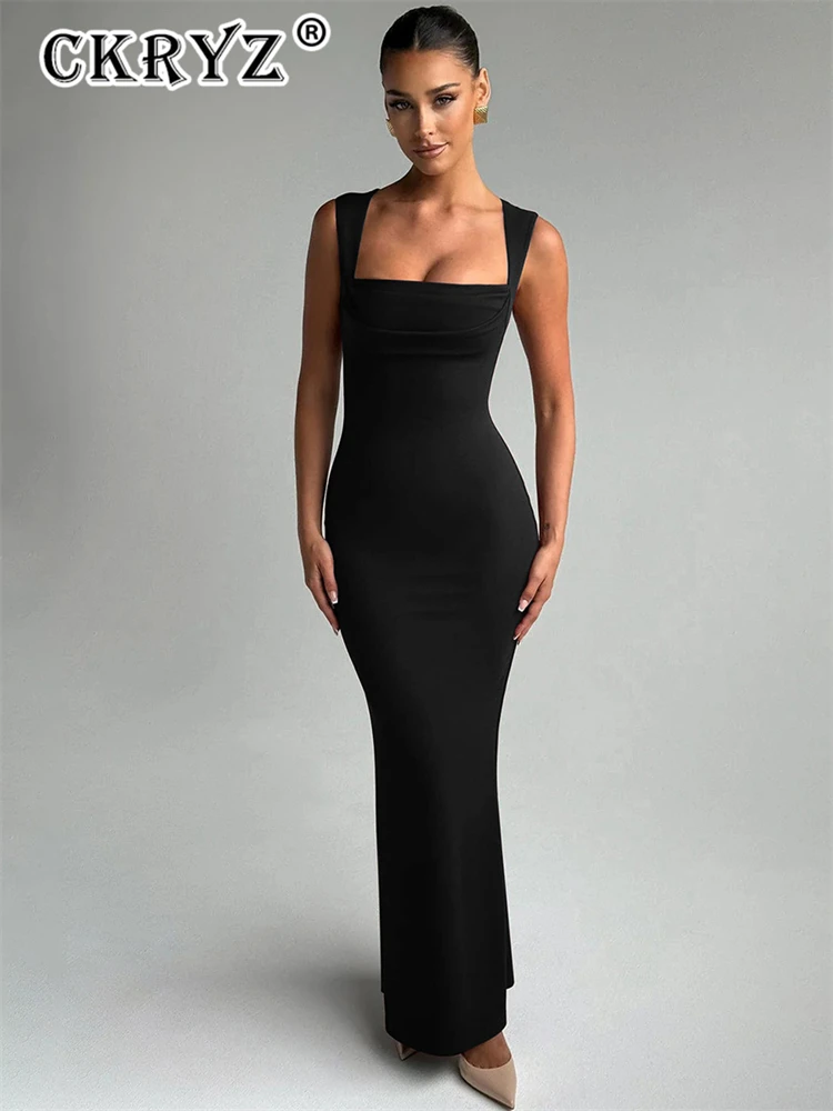 

Ladies Summer Elegant Evening Party Maxi Dress Women Sleevelss Bodycon New Fashion Long Dresses Birthday Club Streetwear Outfits