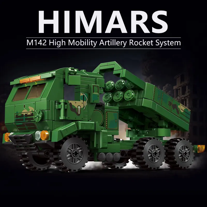 

505PCS M142 High Mobility Artillery Rocket System Building Blocks, Puzzle Assembly Toys, Children's Handmade DIY Birthday Gifts