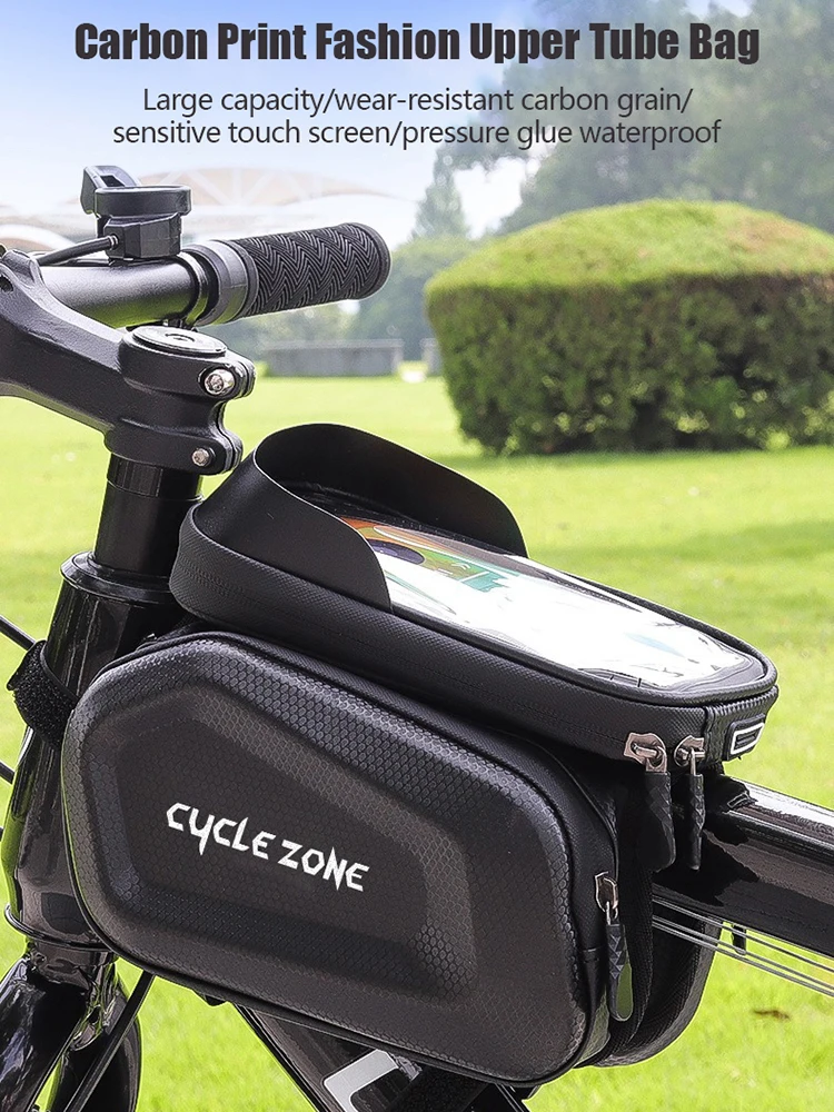 AliExpress Bicycle Bag Frame Front Top Tube Bike Bag Touch Screen Phone Holder Case Storage Top Front Tube Frame Bag Cycling Accessories