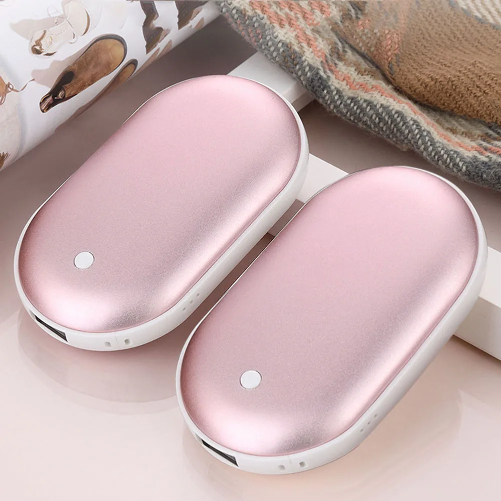 2-in-1 Hand Warmers USB Rechargeable 5000mAh Power Bank Heat Therapy Double Side Heating for Outdoor Traveling Hunting Camping