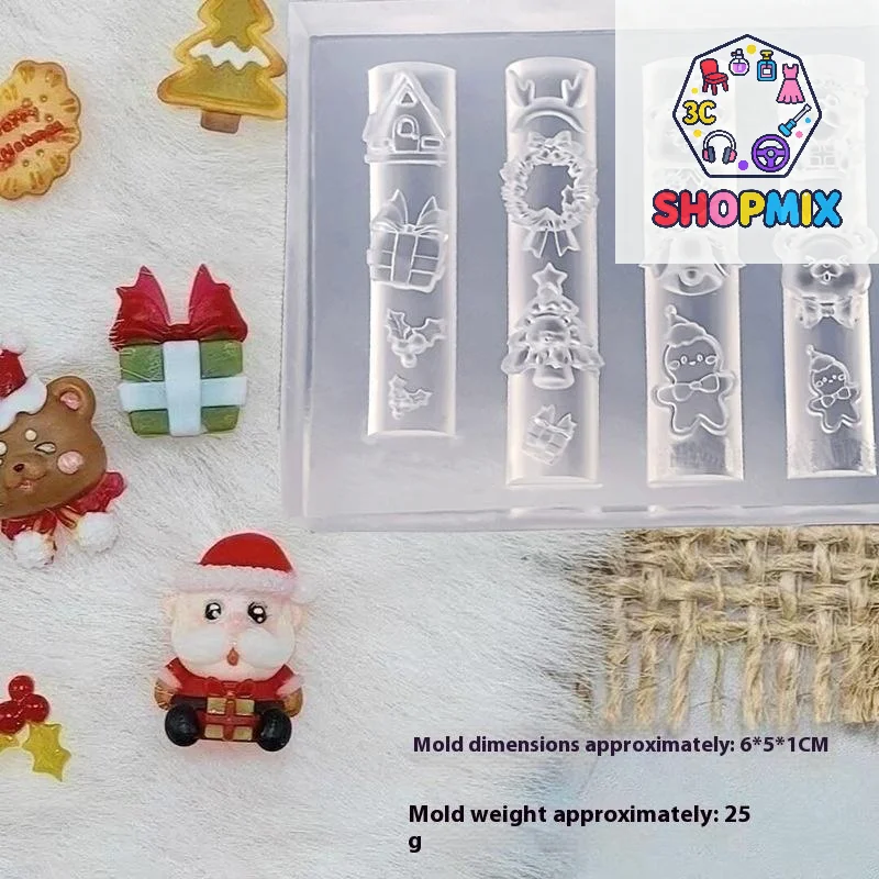 

Рождественская силиконовая форма для ногтей во французском стиле, 3D рельефный шаблон для ногтей, сделай сам, украшения для дизайна ногтей, форма для дизайна ногтей