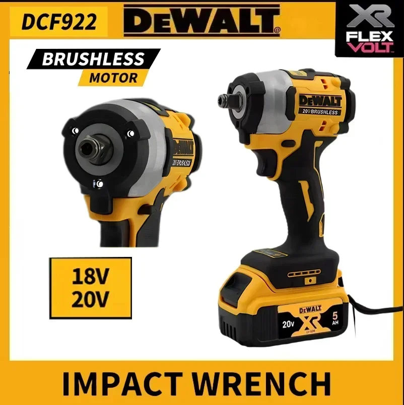 2026 DEWALT DCF922 Brushless Impact Wrench – 610N.m High Torque, 20V Cordless Variable Speed Rechargeable Electric Tool
