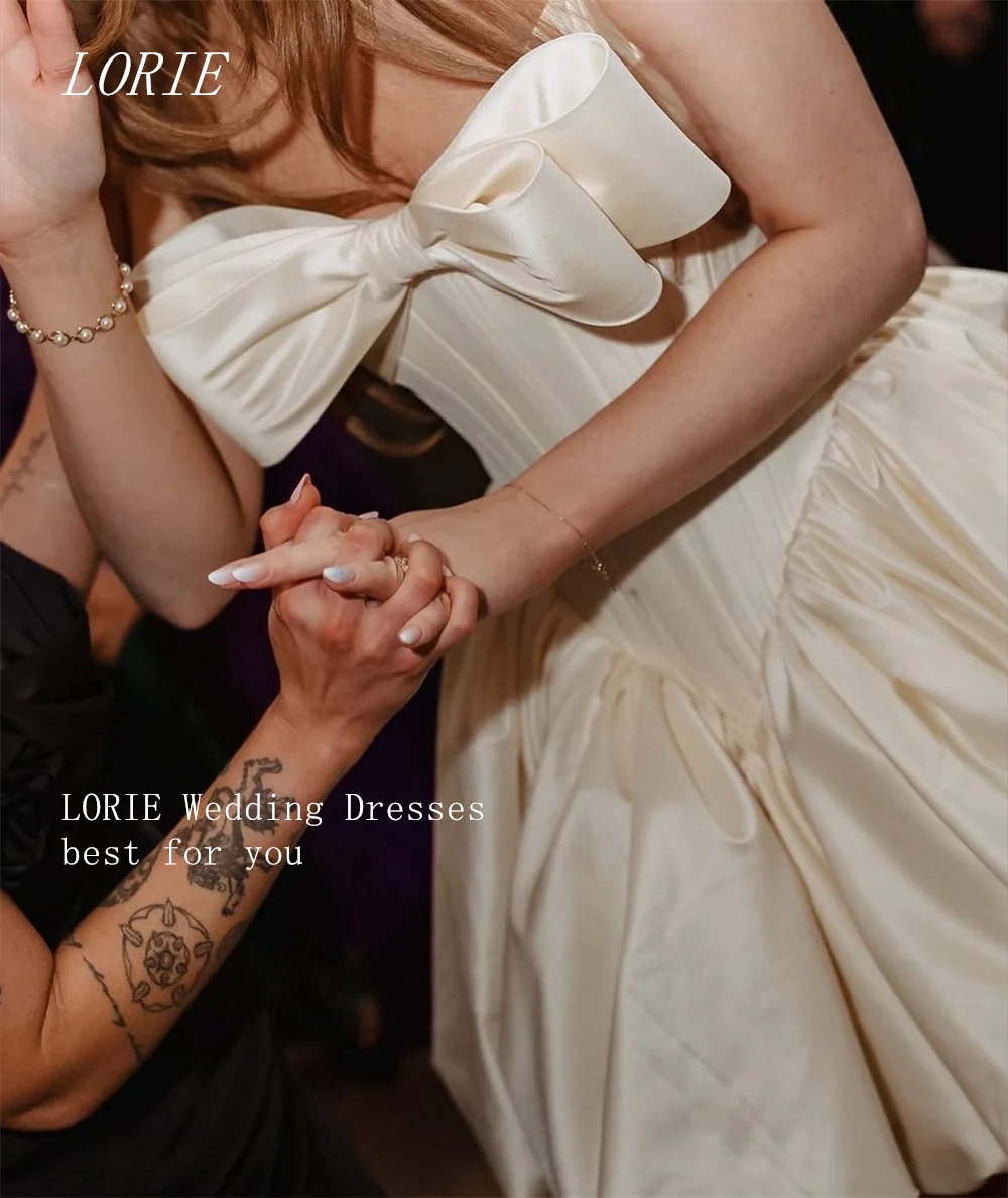 

LORIE Роскошное свадебное платье трапециевидной формы с бантом на тонких бретельках, свадебные платья, корсет в леском стиле, свадебное платье по индивидуальному заказу 2026