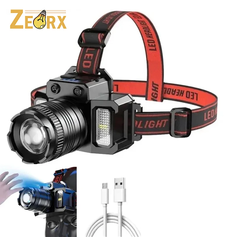 

Rechargeable LED Headlights, Motion Sensor Headlight with 5 Modes, Rechargeable Super Bright Head Lights for Camping, Hiking