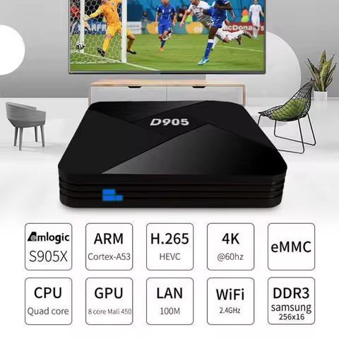 D905 Portable Tvbox Android TV 8gb Ram WIFI Mlogic S905 4K Smart IPTV Box TV Smart Home Set Top TV Box Receiver