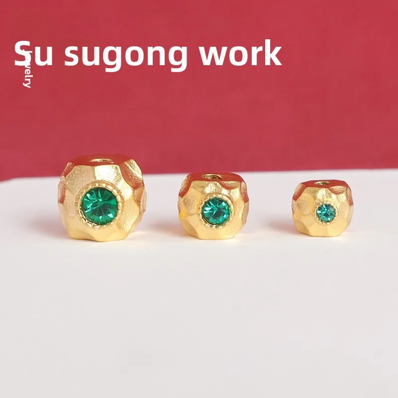 

Бусины из сапфира с позолотой 24K, бусины-шармы, аксессуары для рукоделия, браслеты, бусины Будды, традиционный метод изготовления