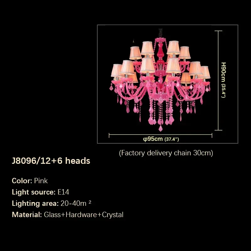 DORIAN Lampe suspendue en cristal de luxe européen rose pour chambre de fille, salon, restaurant, chambre à coucher, villa, magasin de vêtements, lustre KTV