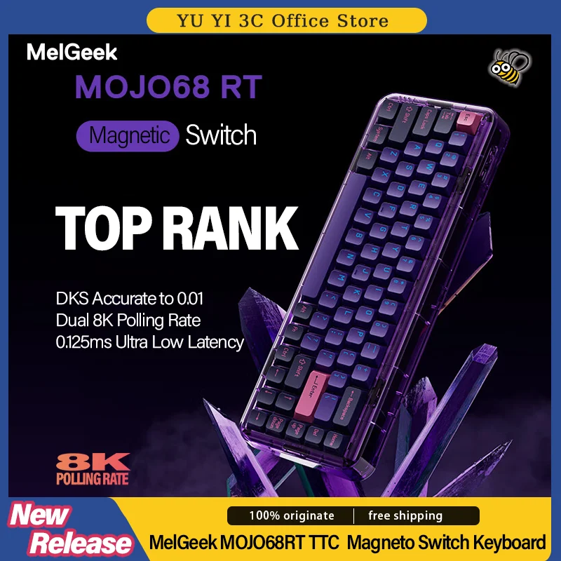 MelGeek MOJO68RT Series Mechanical Keyboard TTC Magneto Switches Dual 8K Polling Rate Super Fast 0.125ms Latency MOJO68 RT DKS