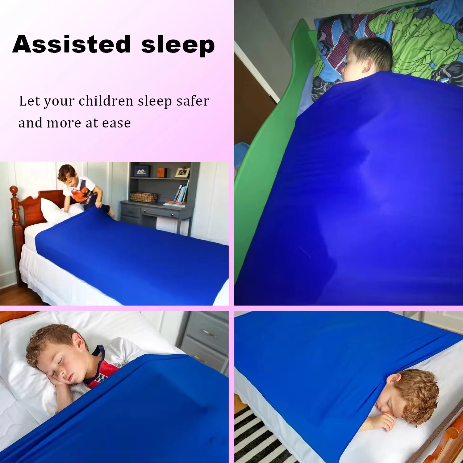 ملاءة سرير حسية أرجوحة بطانية حسية ملاءات ضغط حسية لتخفيف التوتر تساعد الأطفال والكبار وسادة النوم المحسنة #3