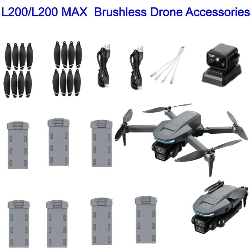 

L200 MAX Drone Battery L200 MAX Accessories Battery 3.7V 2500mAh Propeller USB Line 4-in-1 Line Obstacle Avoidance Spare Parts
