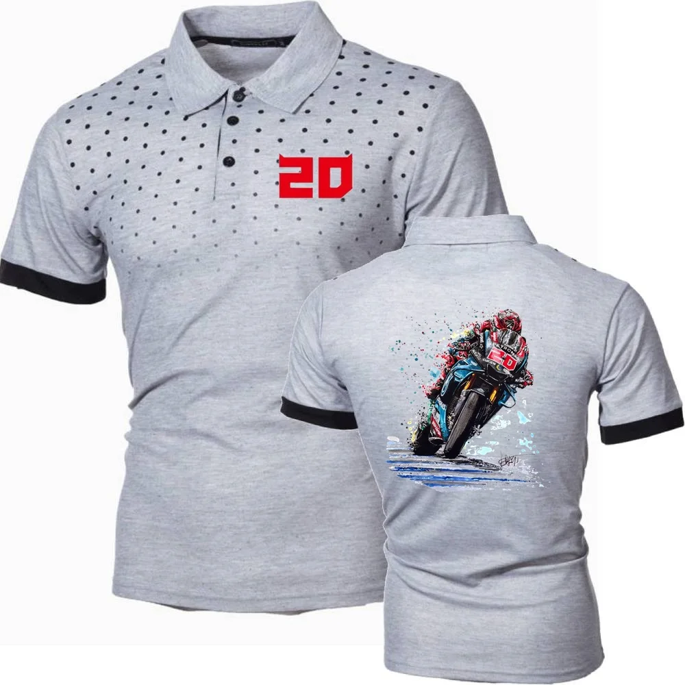 Motorcycle Rider Racing 20# TShirts Fabio Quartararo Polo Shirts Men's Short Sleeve POLOS Lapel Tops Tee Hiking Hunting Clothing