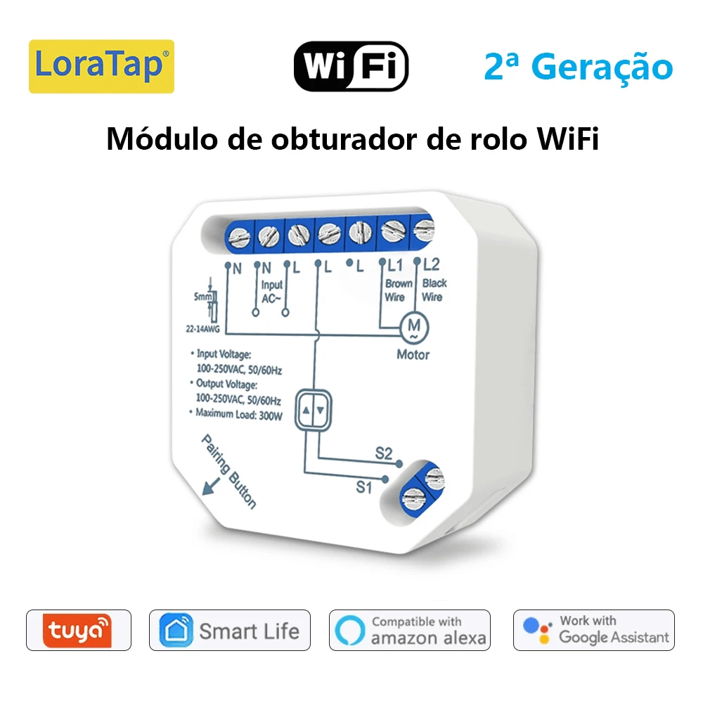 Tuya Smart Life WiFi Vorhänge Schalter Verbunden Rollladen Steuer Jalousien Motor Google Home Alexa Elektrische Fenster LoraTap