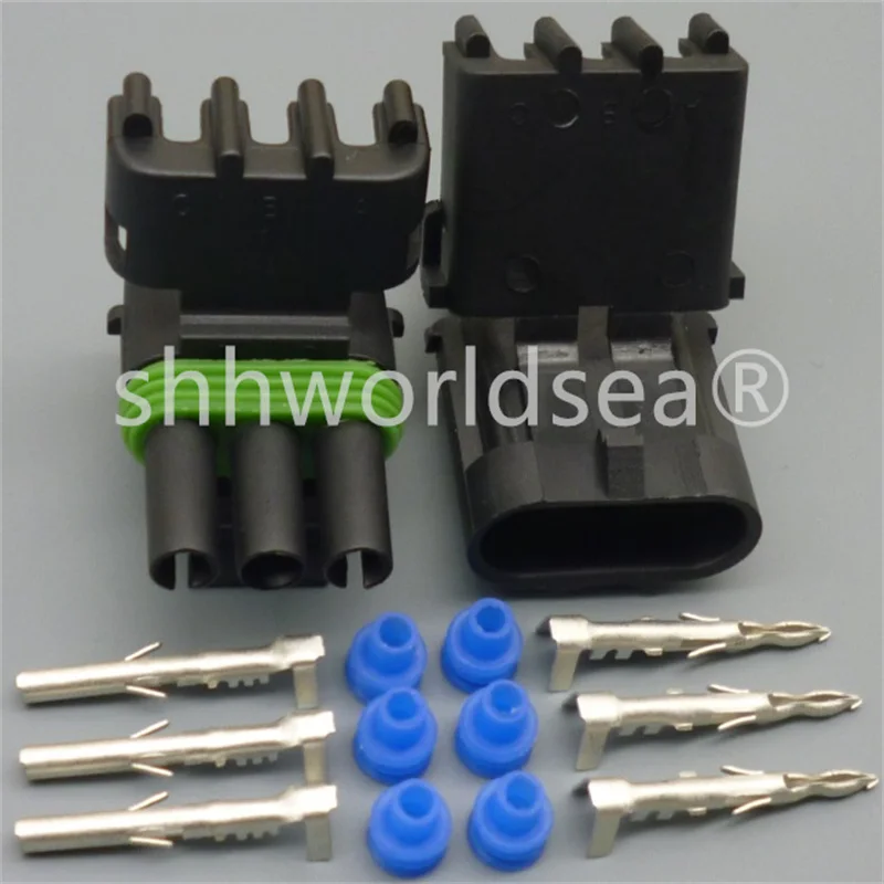 

4/100 компл., 3-контактный 2,5 мм, 12015793 12010717, вилка 12020827 12020829, водонепроницаемая автомобильная розетка переменного тока в сборе для автомобиля