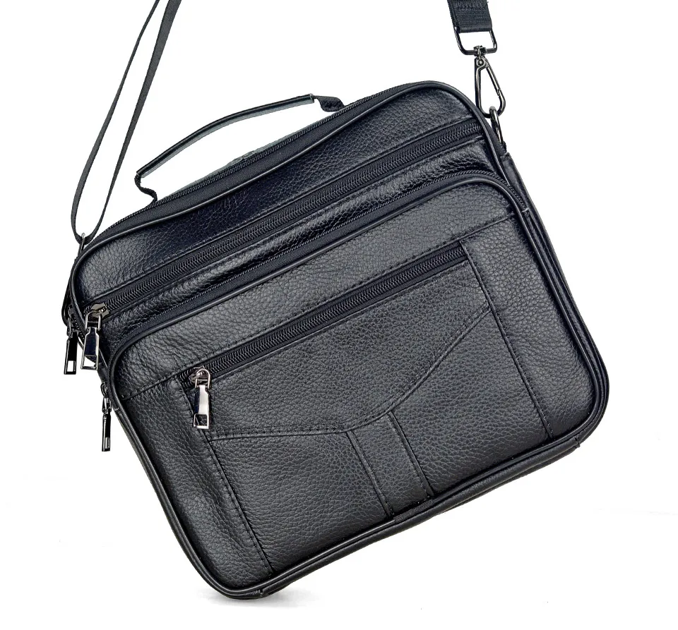 Neuankömmling Männer Umhängetasche Herren Echt leder Umhängetasche Junge Kaffee mittelgroße Handtaschen Tasche natürliche Haut Männer Aktentasche – Detail 10