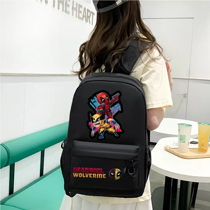 Deadpool & Wolverine Backpacks Anime Marvels Super Heroes High-capacity Knapsacks Kids Shoulders Bags School Bags Supplies Gift