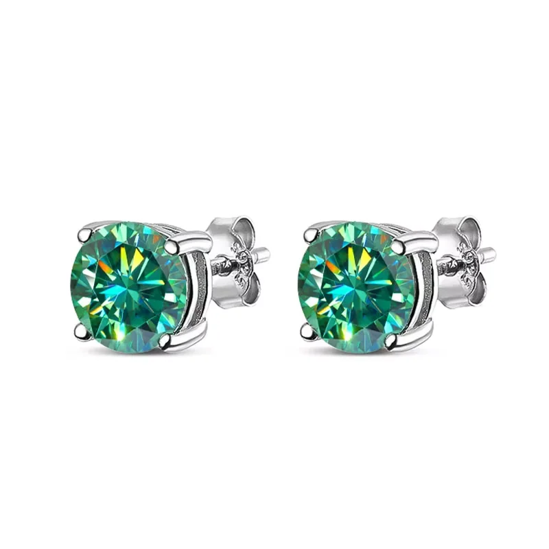 KNOBSPIN Moissanite Ohrring S925 Sterling Splitter Überzogen mit 18k Weiß Gold Ohrring für Frauen Mann Funkelnden Edlen Schmuck