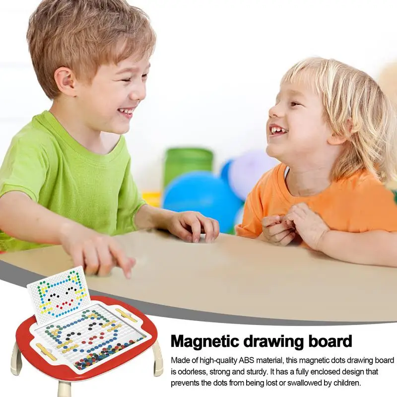 Kids Toys Magnetic Drawing Board Learning Doodle Board With Magnet Beads Large Magnetic Dot Art Montessori Toys Magnetic Dots