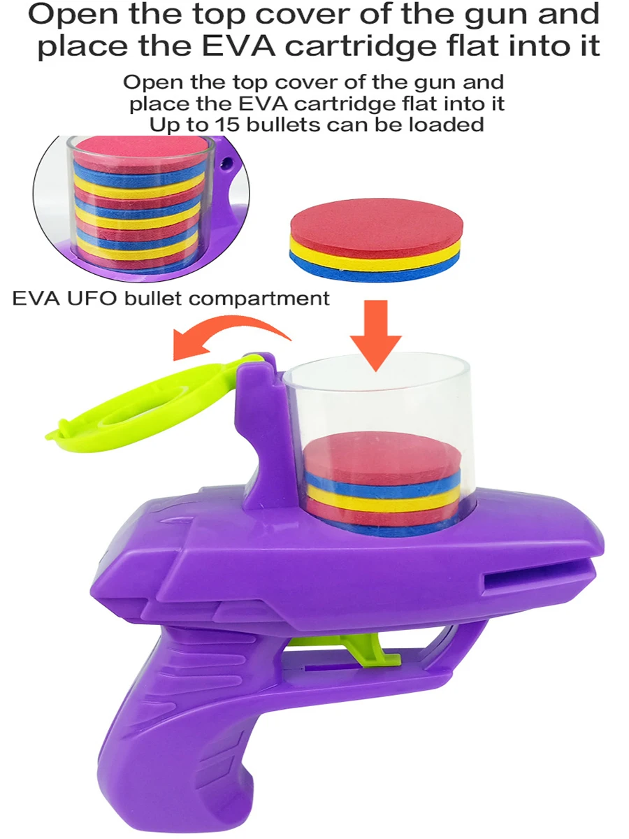 Crianças discos voadores lançador brinquedos eva bala macia arma de brinquedo mini cenoura disco voador tiro arma crianças esporte ao ar livre brinquedos