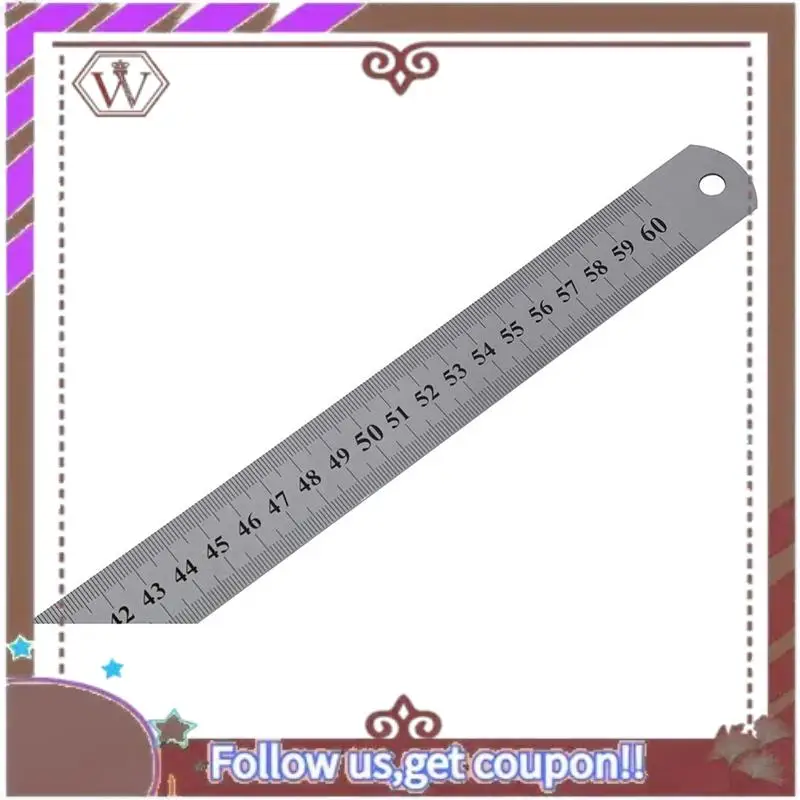 ABBG-5Pcs 60Cm Stainless Metal Measuring Straight Ruler