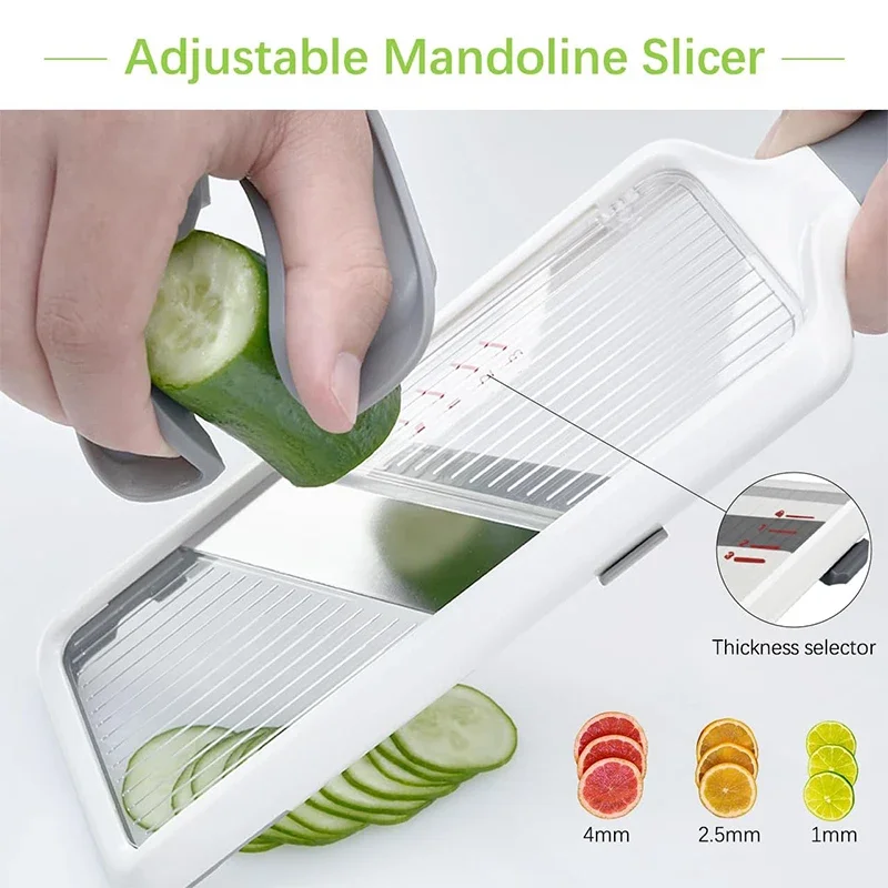 Multi Handheld Mandoline Slicer with Adjustable Stainless Steel Blade Kitchen Veggie Chopper Cheese Grater JT237 cozinha