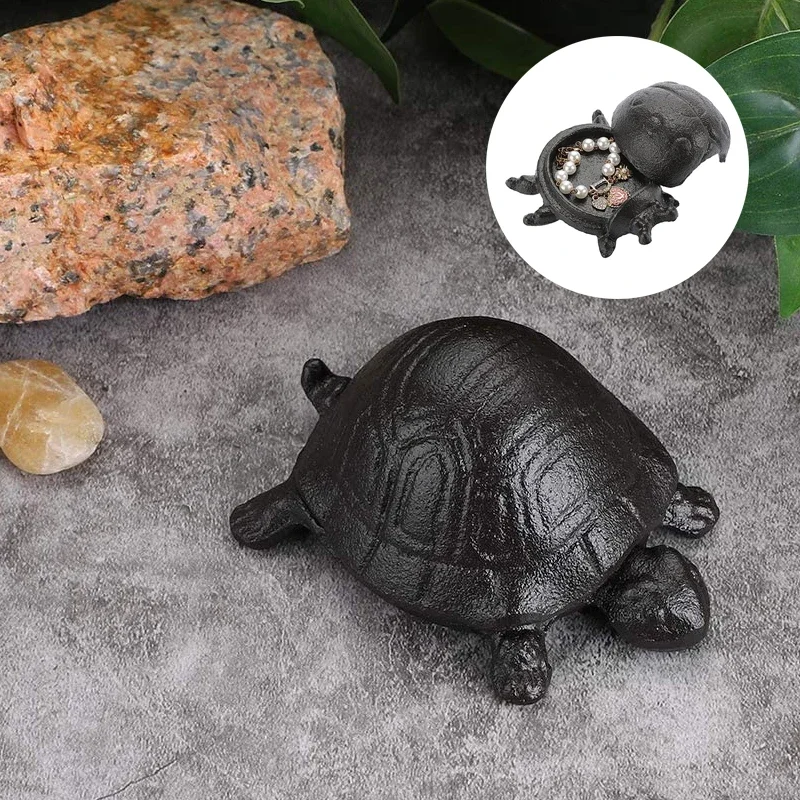 Private Safe Stash Metal Turtle Key Hider Outside Spare Door Outdoor Garden Statues Ornament Indoor Decoration Jewelry Box