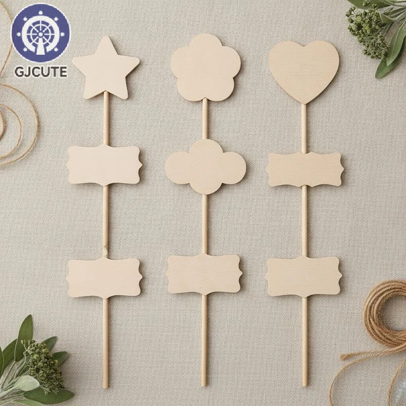 10Pcs/pack Unfinished Wood Princess Fairy Wand DIY Fun Party Supplies For Birthday Parties Gift Craft Activity