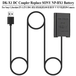 USB Converter+NP-BX1 Dummy Battery DK-X1 DC Coupler Kit  for Sony Cybershot ZV-1 ZV1 DSC-RX1 RX1R,RX100 II III IV V VI VII,HX50