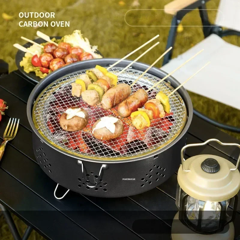 Portable Outdoor Fire Pits BBQ Grill Stand Lightweight Brazier Cooking Supplies Indoor Camping Picnic Charcoal Grill Burner T B