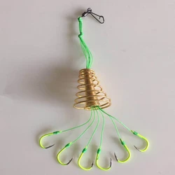 1pcs Fishing Explosion Hook High Carbon Carp Spherical Trap Feeder Proof Hanging Fishhooks Spring Anti-winding Hook