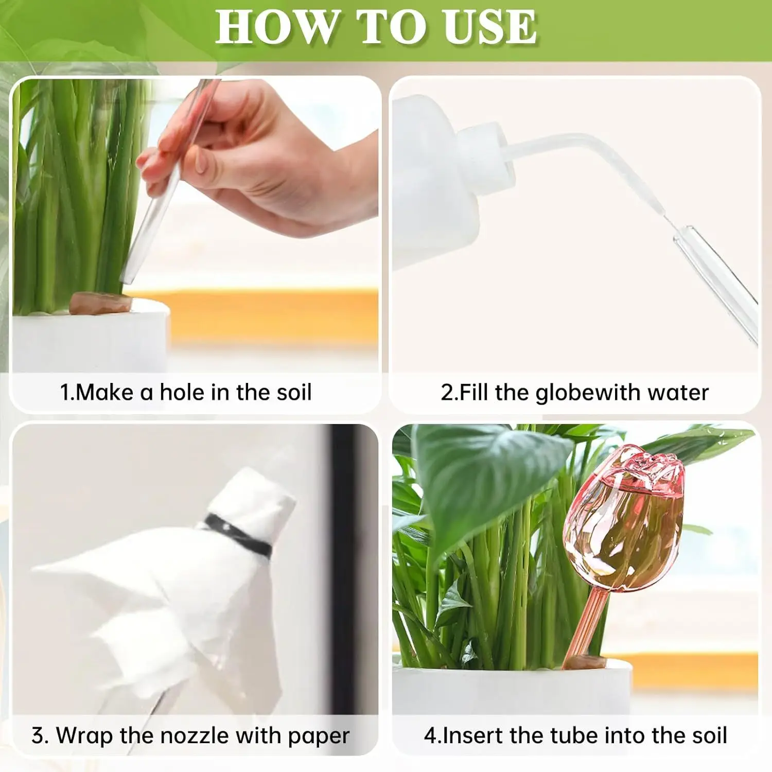 Plastic Pink Tulip Plant Watering Balls, Suitable for Indoor Outdoor Plants, Automatic Watering , and  Automatic Plant Drippers