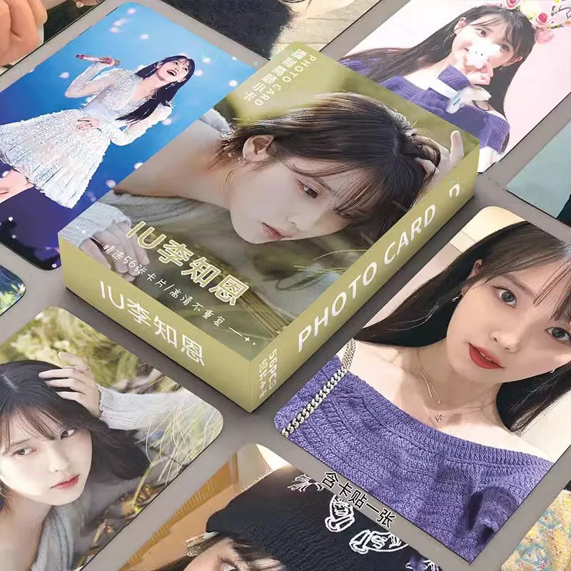 IU Lee Ji Eun álbum Lomo Card, colección de regalos para niñas, tarjeta de fotos holográficas finas, tarjeta pequeña impresa, nuevo KPOP, 55