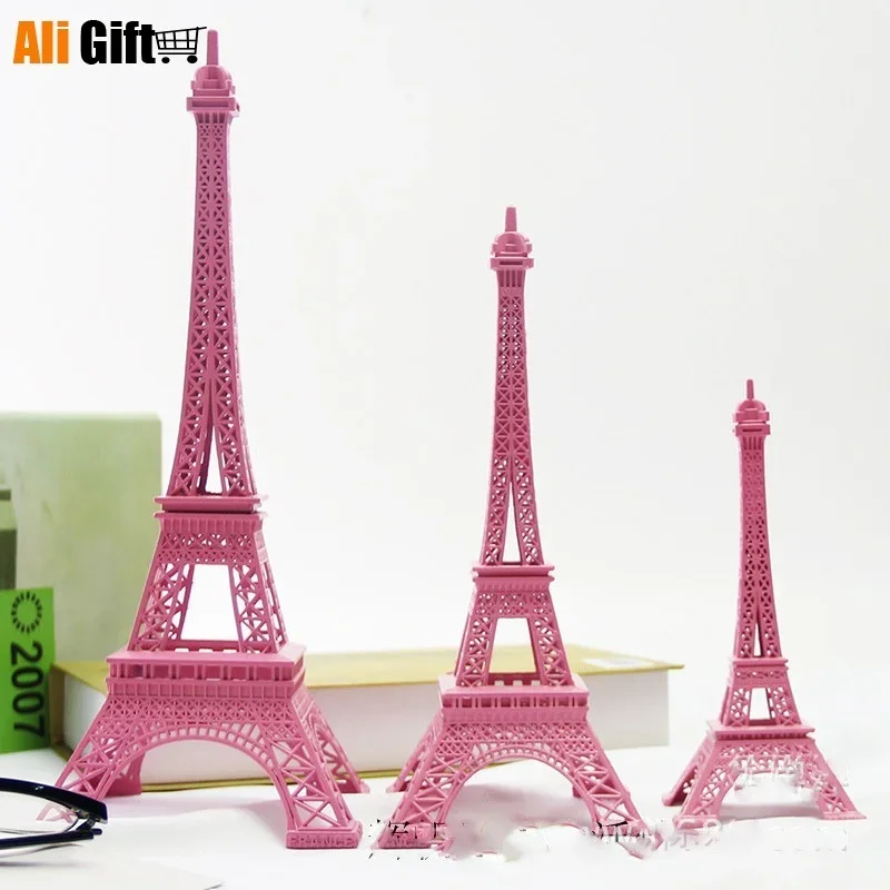 Pink Romantic Birthday Gift Eiffel Tower Model Art Craft Creative Gifts Desktop Wedding Decoration Home Decore 18cm