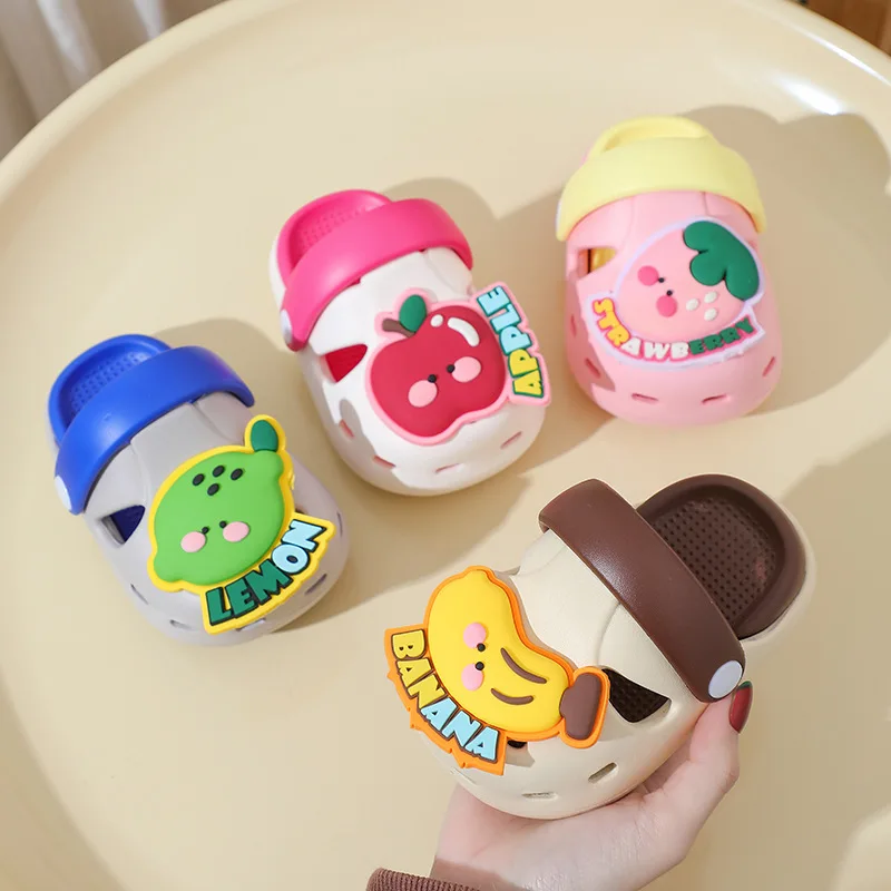

Children's Home Slippers Anti-Slip Convenient Hole Design Princ Cartoon Baby Head Cover Boys And Girls Summer Slippers