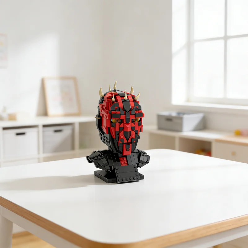 592pcs MOC Maul Helmet Collection Star Battle Model Building Blocks Tabletop Decor, Home Decor Bookshelf Display Gift For Adults
