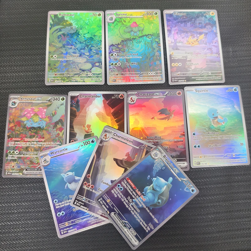 การ์ดสะสมอนิเมชั่นชุด Pocket 151 จำนวน 10 ชิ้น/ชุด ชาริซาร์ด วีนัสอร์ บลาสทอยส์ EX PTCG SAR สการ์เล็ต ไวโอเล็ต การ์ดเกมแฟลช