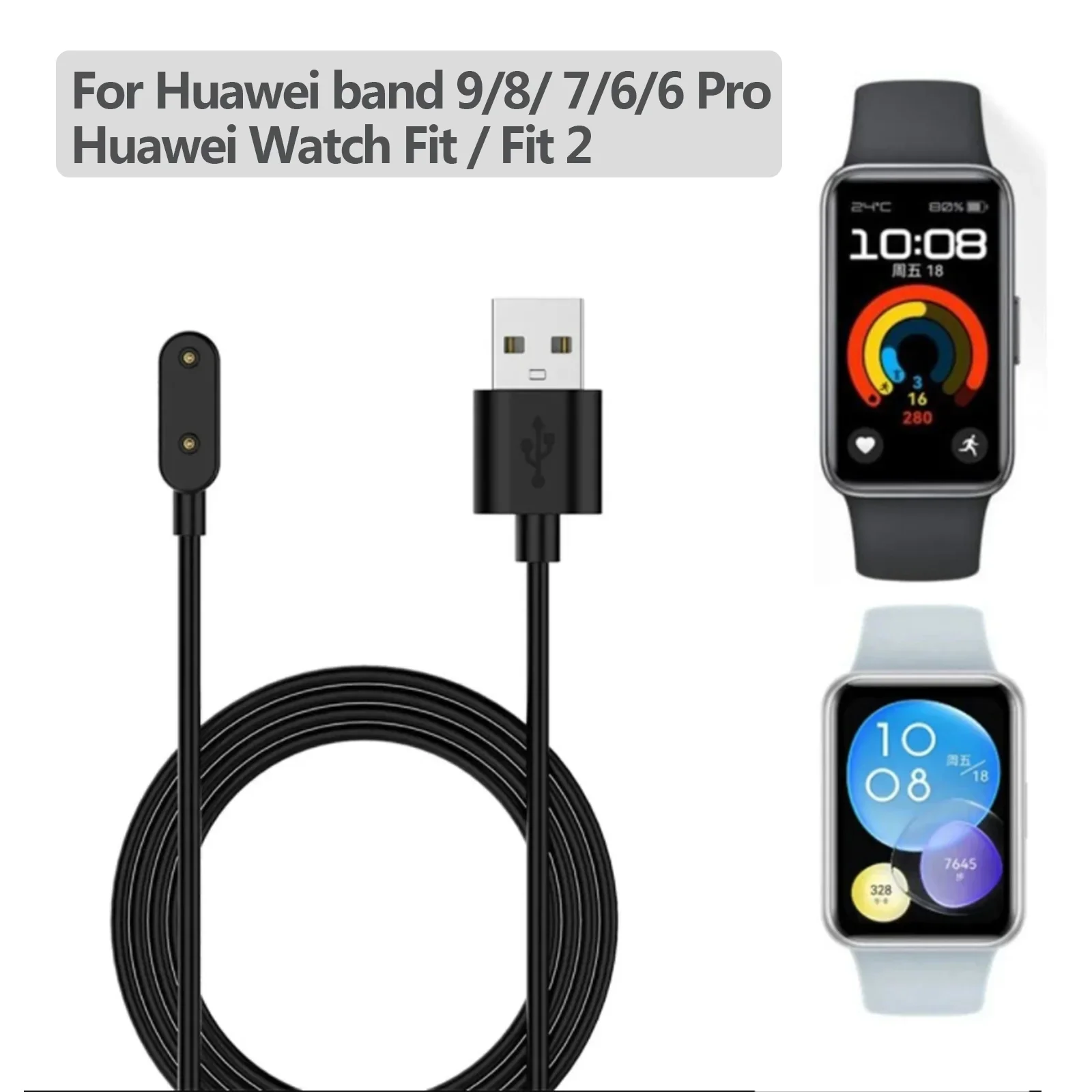 Câble de chargeur pour Huawei Band 9, 8, 7, 6, 6Pro, adaptateur secteur pour montre Huawei Fit 2, câble de montre Fit, accessoires de charge