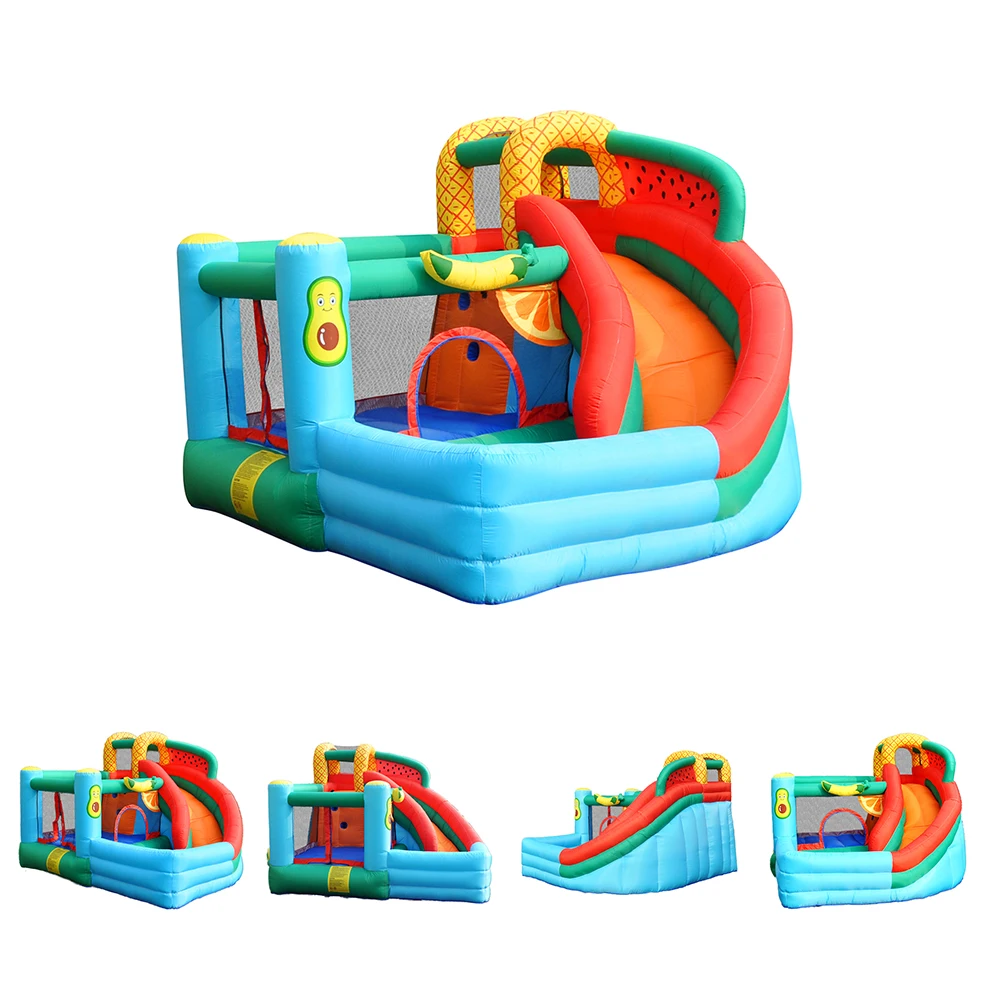 2024 Castle Slide Inflatable Pvc Oxford Cloth Inflatable Bounce House with Blower Fruit Trampoline Children Jumping Outdoor