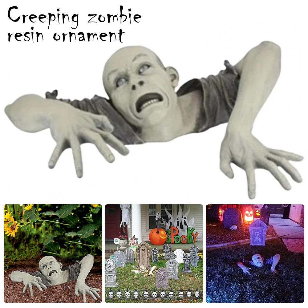 Horror gruselige Leiche kriechen Zombie Garten Harz Skulptur Halloween Dekoration Spukhaus Requisiten für Außen terrasse Rasen