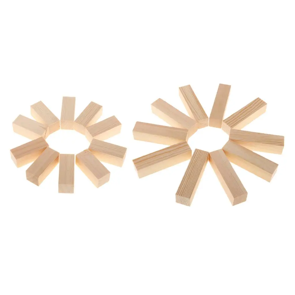 Unpainted Balsa Wood Blocks Versatile Craft Modeling Kit Rectangle Wooden Shapes for Kids and Adults