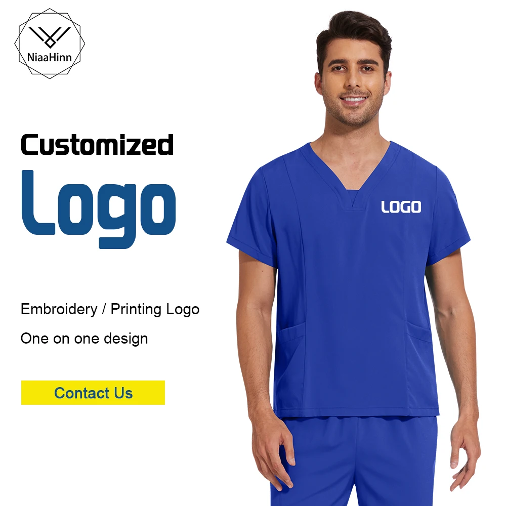 Medical Lab Logo - Customized LOGO Medical Uniforms Clinical Tops