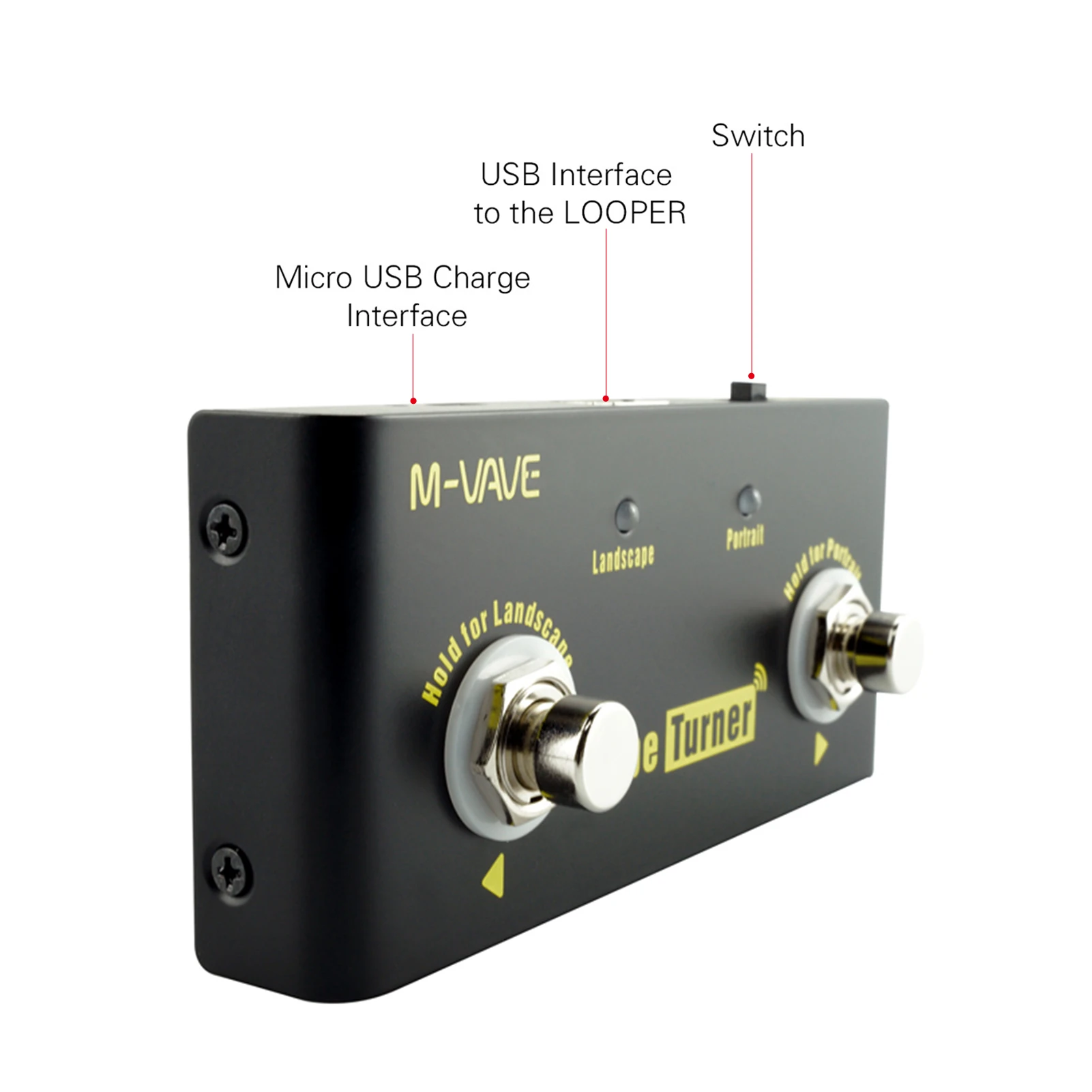 M-VAVE Cube Turner Wireless Page Turner Pedal wiederauf ladbare Musik Sheet Turner unterstützt Looper Verbindung kompatibel mit Android