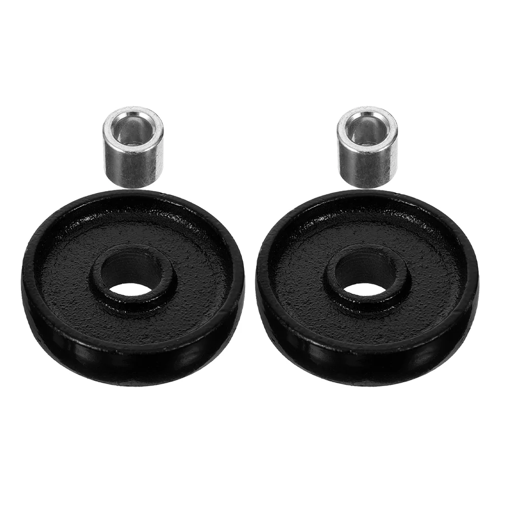 2 Pcs Trailer Front Wheels Jack Accessories Hydraulic Part Floor Repair Black Parts