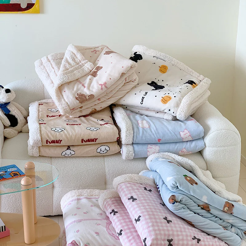 

Winter Lamb Wool Blanket Soft Cover Bedding Cover Bedspreads Warm and Fluffy Blankets for Bed Sofa Couch Gifts Home Decoration