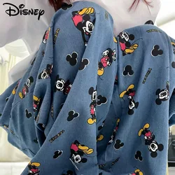 Disney Cute Mickey Cartoon Print Sleeping Pants Women Spring Autumn Loose Casual Pants Korean Version Y2k Girl Fashion Trousers