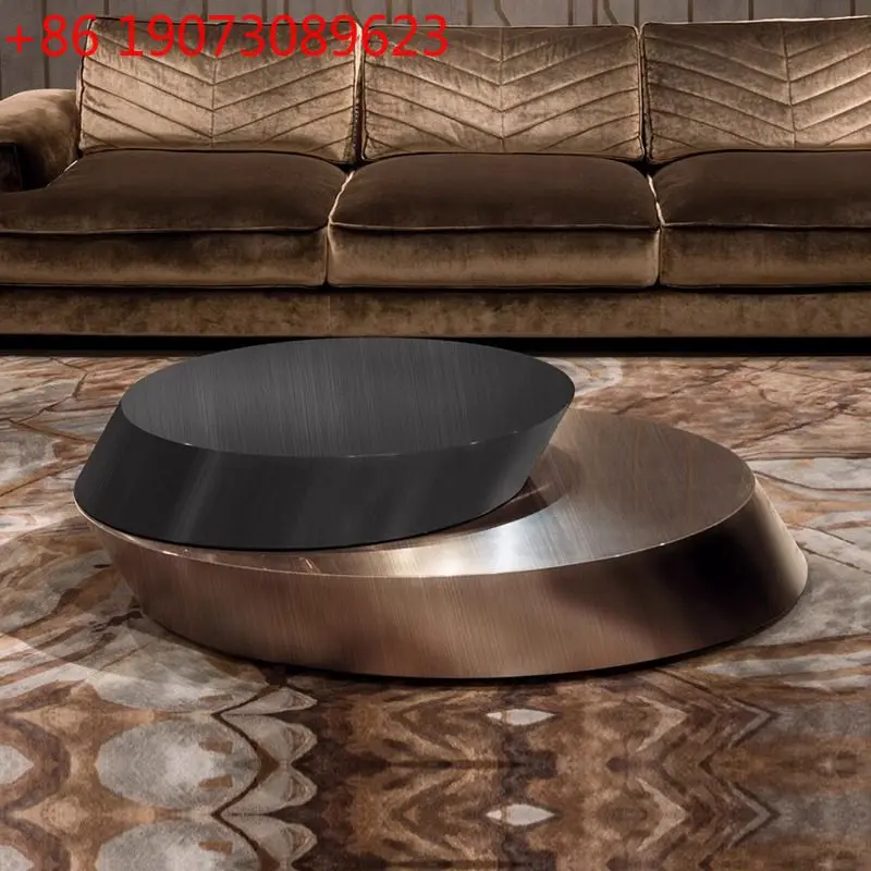 

Новый итальянский журнальный столик из нержавеющей стали с фацетной огранкой, вращающийся, в стиле лайт-люкс, креативный, высококачественный, для чая